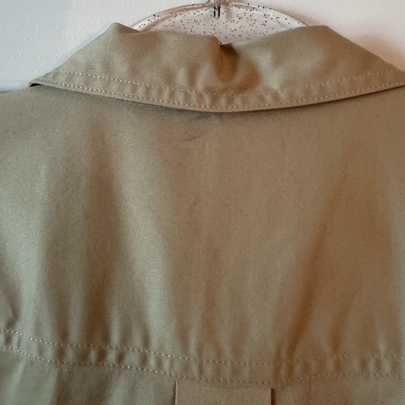 J. Crew Tie-waist shirtdress stretch twill Khaki snap button Size 12 NWT - Picture 5 of 10